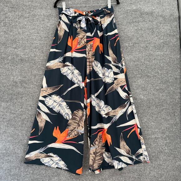 Patrons of Peace Wide Leg Pants Womens Small Rayon Bird of Paradise Palazzo EUC - Picture 1 of 12